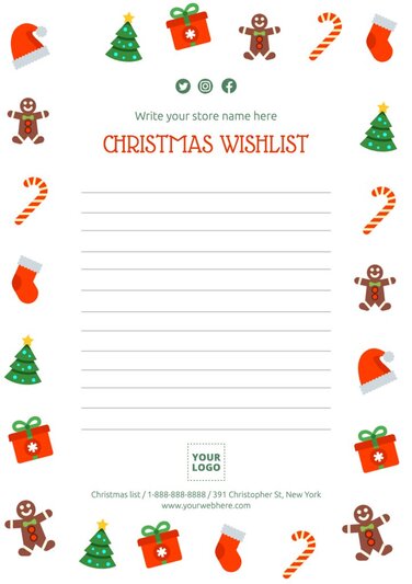 Edit a Christmas list layout