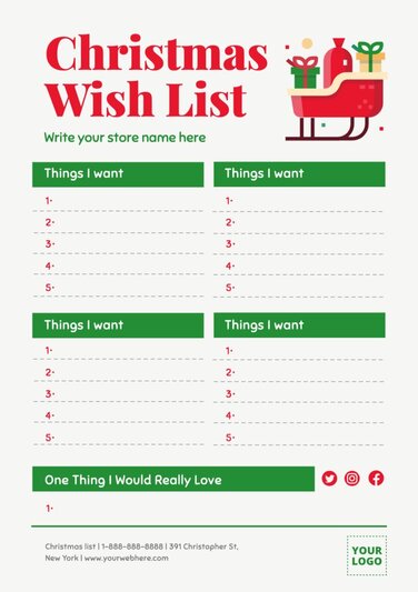 Printable Christmas List Templates for your Business