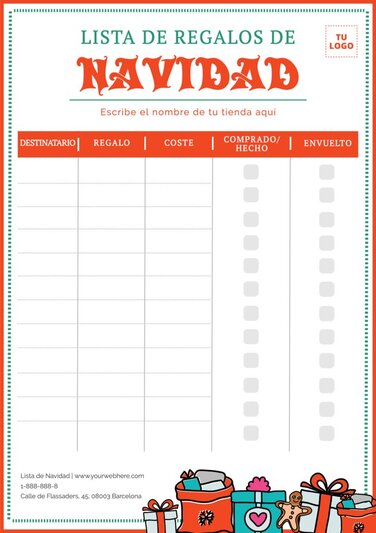 Crea una Lista de Compras Navideñas para tiendas