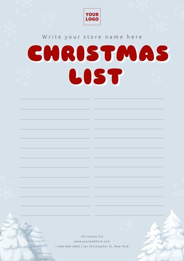 Edit a Christmas list layout