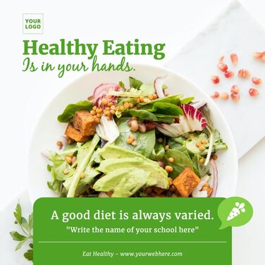 Editable Eat Healthy Poster Templates