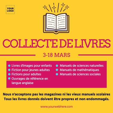 Modifier un prospectus de collecte de livres