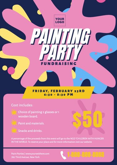 Edit a Paint Night flyer