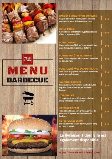 Modifier un menu BBQ