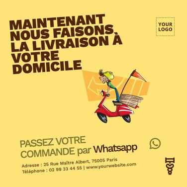 Modifier un modèle d'affiche de livraison à domicile