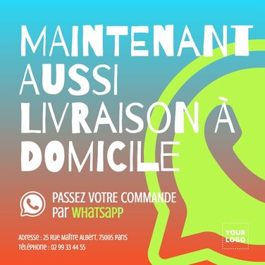 Modifier un modèle d'affiche de livraison à domicile