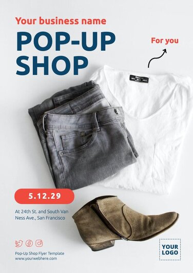 Create Free Pop-up Shop Flyer Templates Online