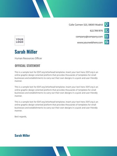 Edit a letterhead