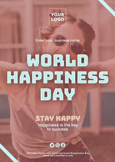 Edit a banner with Happiness Day quotes