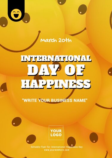 Edit a banner with Happiness Day quotes