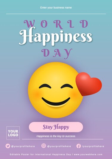 Edit a banner with Happiness Day quotes