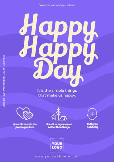 Edit a banner with Happiness Day quotes