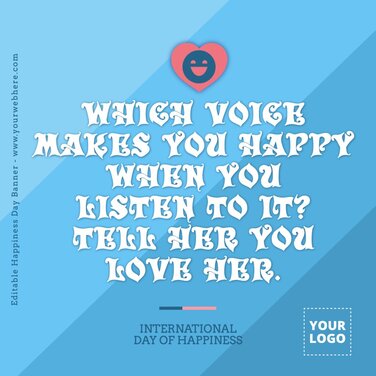 Edit a banner with Happiness Day quotes