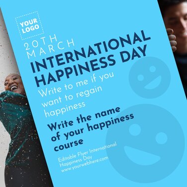 Edit a banner with Happiness Day quotes