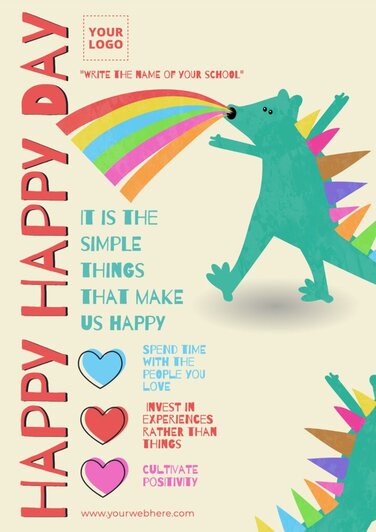 Edit a banner with Happiness Day quotes