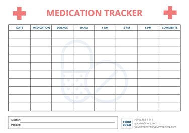 Editable templates to create medication trackers