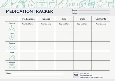 Editable templates to create medication trackers