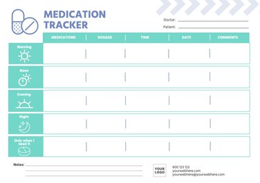 Editable templates to create medication trackers