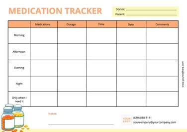 Editable templates to create medication trackers