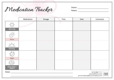 Editable templates to create medication trackers