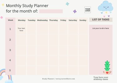 Bearbeite einen Studienkalender