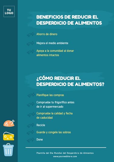 Pósters para reducir el Desperdicio de Alimentos