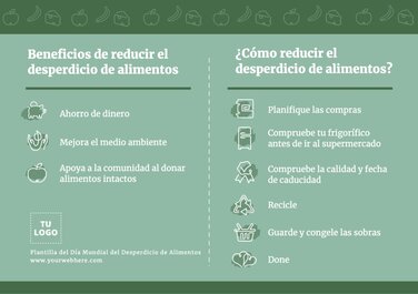 Pósters para reducir el Desperdicio de Alimentos