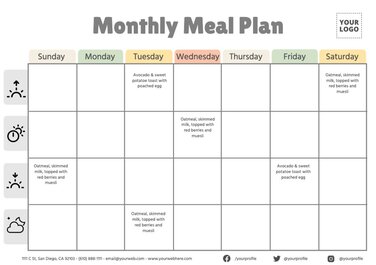 Edit a monthly meal plan