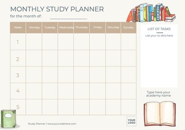 Een maandelijkse planner bewerken