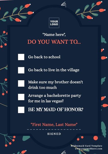 Edit Bridesmaid cards