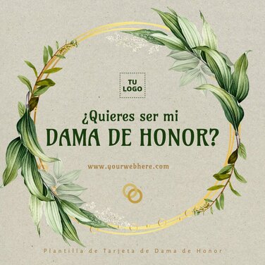 Edita una tarjeta de Dama de Honor