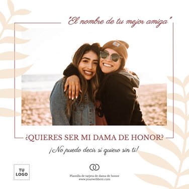 Edita una tarjeta de Dama de Honor