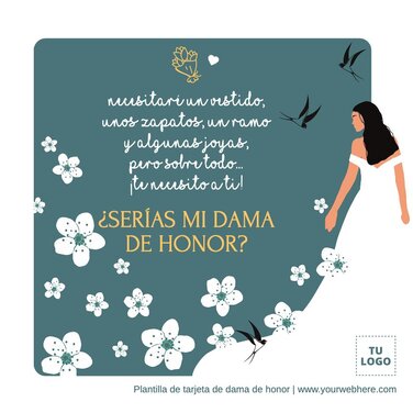 Edita una tarjeta de Dama de Honor