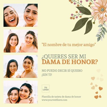 Edita una tarjeta de Dama de Honor