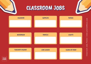 Free Editable Classroom Jobs Charts