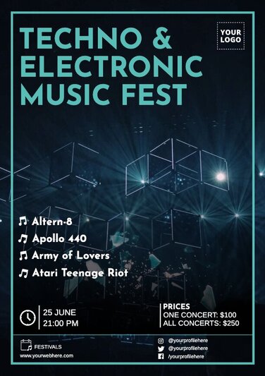 Editable Music Festival poster templates