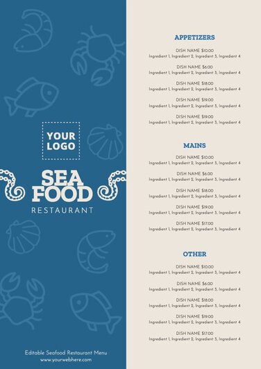 Edit a Seafood Menu