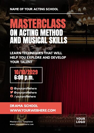 Create Masterclass Flyer Templates Online