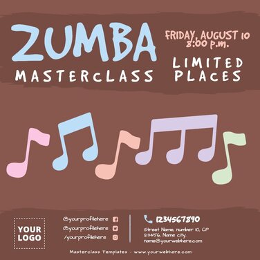 Edit a Zumba dance class poster