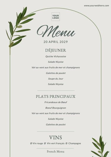 Edit a French menu