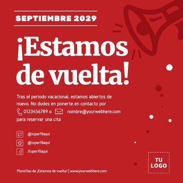 Edita un banner de Estamos de Vuelta