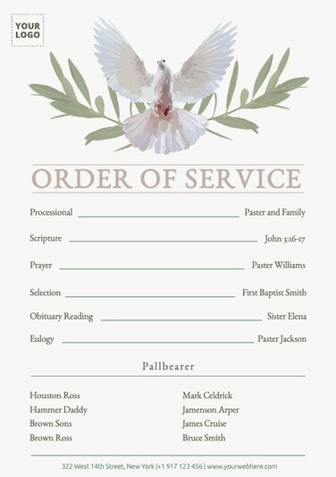 Customize a free funeral program template