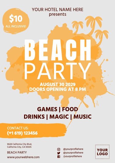 Edit a beach themed flyer