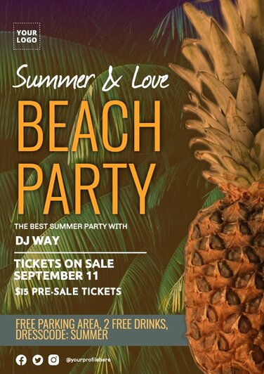 Edit a beach themed flyer