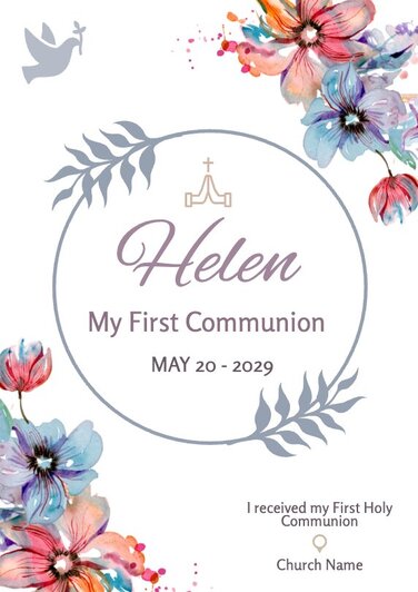 Edit a first communion invitation template