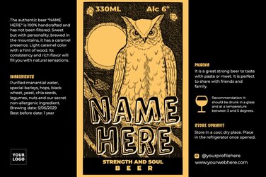 Éditez le design d'une étiquette de bière