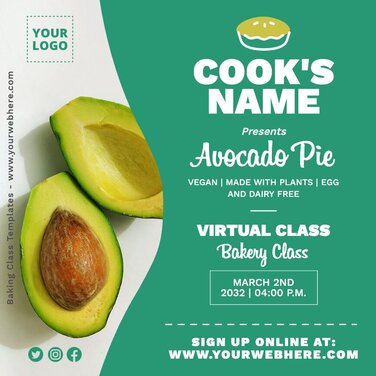 Edit a cooking class poster template