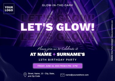 Edit a Glow Party banner