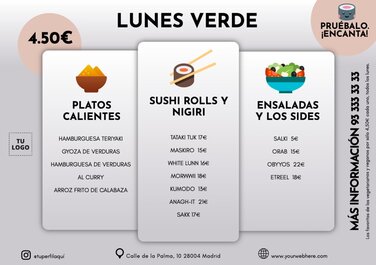 Edita un menú de sushi