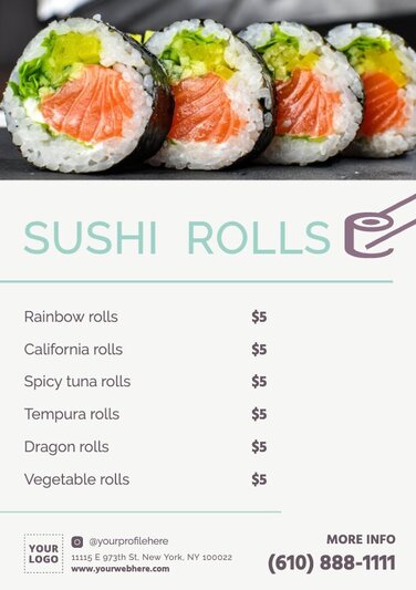 Edit a sushi menu